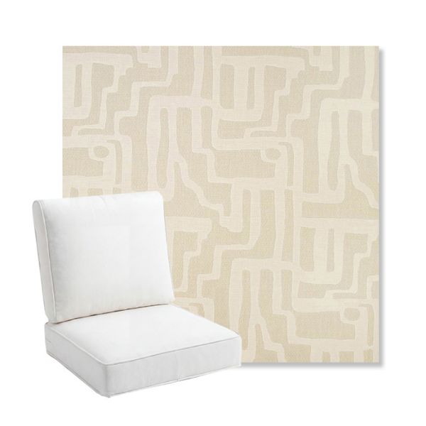 Picture of Escher Alabaster | Bullnose Back Deep Seating Outdoor Cushions - Sunbrella© Fabric