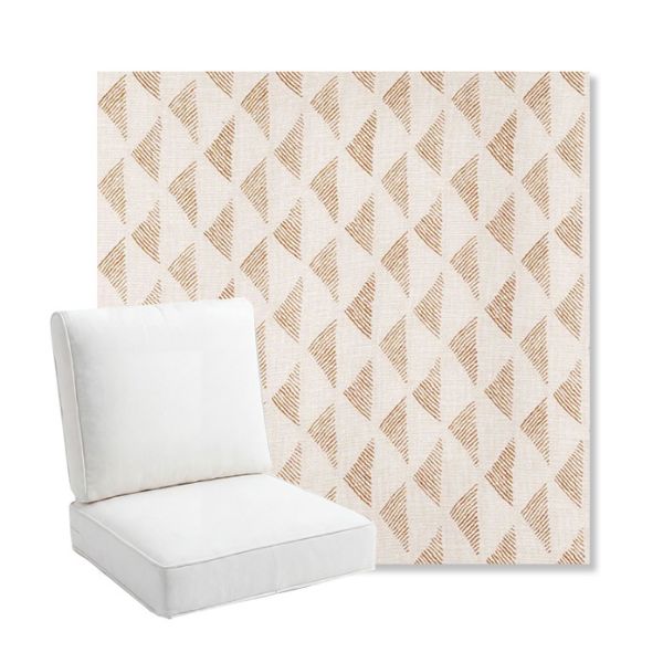 Picture of Etched Angles Congnac | Bullnose Back Deep Seating Outdoor Cushions - Sunbrella© Fabric