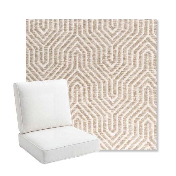 Picture of Etna Dune | Bullnose Back Deep Seating Outdoor Cushions - Sunbrella© Fabric