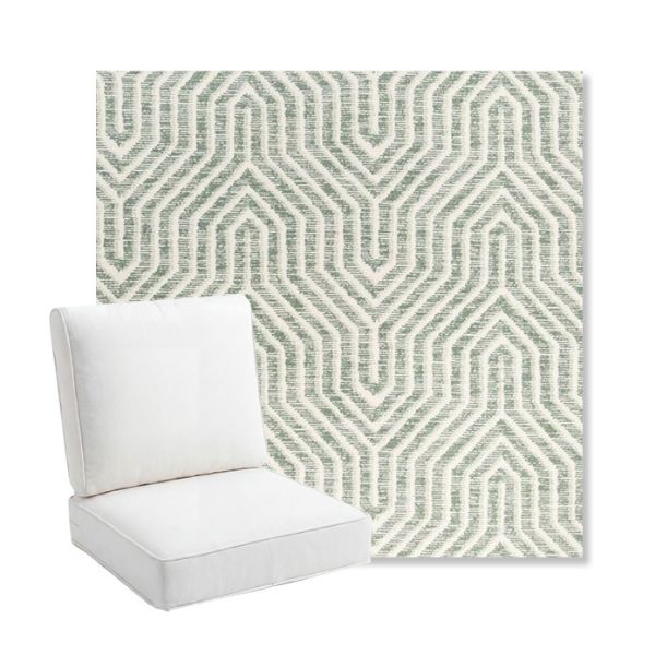 Picture of Etna Juniper | Bullnose Back Deep Seating Outdoor Cushions - Sunbrella© Fabric