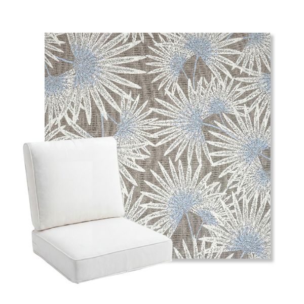Picture of Etta Vapor | Bullnose Back Deep Seating Outdoor Cushions - Sunbrella© Fabric