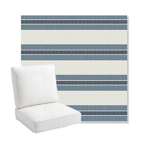 Picture of Excel Denim | Bullnose Back Deep Seating Outdoor Cushions - Sunbrella© Fabric