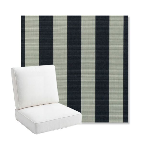 Picture of Expressive Mist | Bullnose Back Deep Seating Outdoor Cushions - Sunbrella© Fabric