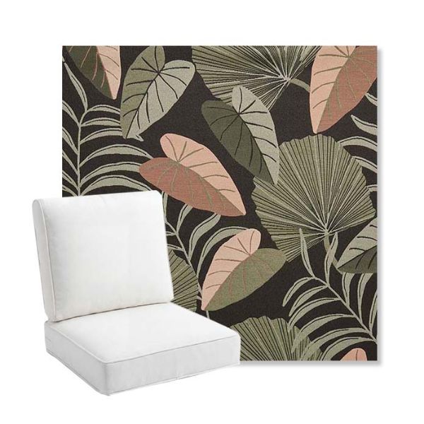 Picture of Fernie Midnight Garden | Bullnose Back Deep Seating Outdoor Cushions - Sunbrella© Fabric