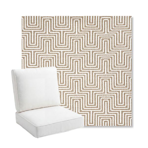 Picture of Figure Mineral | Bullnose Back Deep Seating Outdoor Cushions - Sunbrella© Fabric