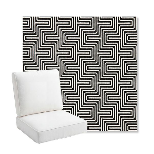 Picture of Figure Onyx | Bullnose Back Deep Seating Outdoor Cushions - Sunbrella© Fabric
