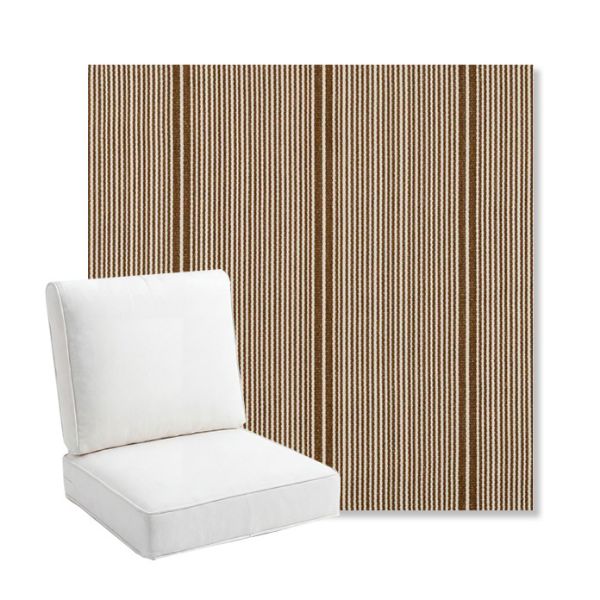 Picture of Influence Teak | Bullnose Back Deep Seating Outdoor Cushions - Sunbrella© Fabric