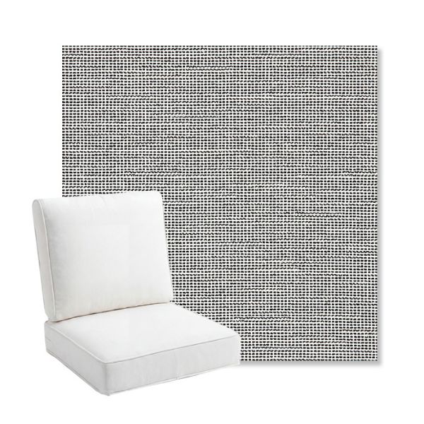 Picture of Kudos Newsprint | Bullnose Back Deep Seating Outdoor Cushions - Sunbrella© Fabric