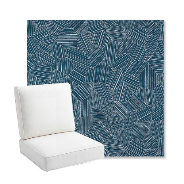 Picture of Leaf Structure Lagoon | Bullnose Back Deep Seating Outdoor Cushions - Sunbrella© Fabric