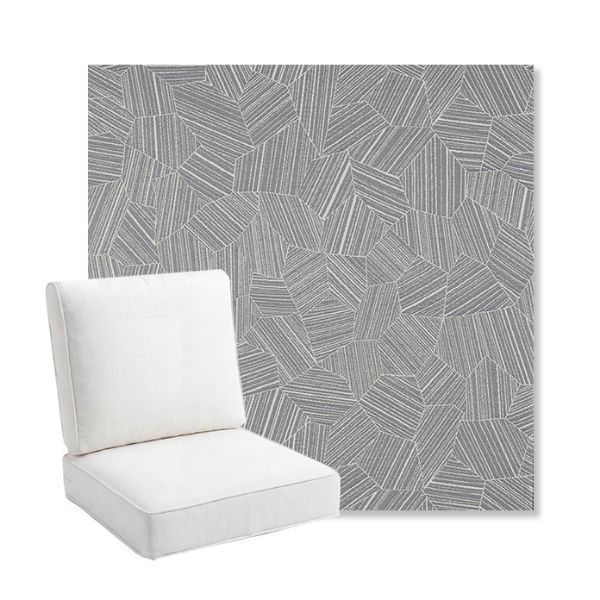 Picture of Leaf Structure Slate | Bullnose Back Deep Seating Outdoor Cushions - Sunbrella© Fabric