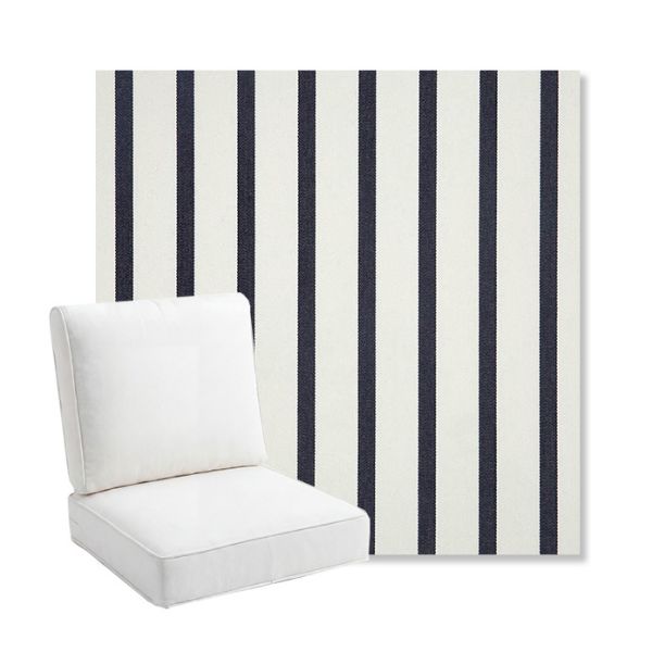 Picture of Lido Indigo | Bullnose Back Deep Seating Outdoor Cushions - Sunbrella© Fabric