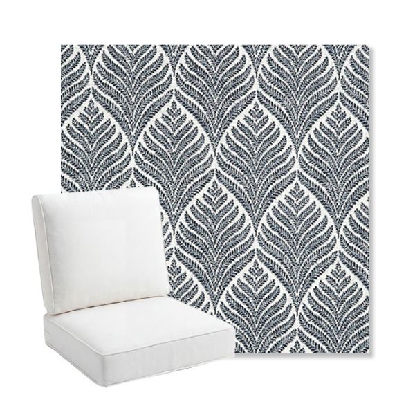Picture of Linnaeus Indigo | Bullnose Back Deep Seating Outdoor Cushions - Sunbrella© Fabric