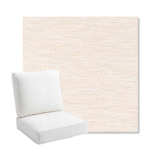 Picture of Litchfield Eggshell | Bullnose Back Deep Seating Outdoor Cushions - Sunbrella© Fabric