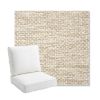 Picture of Litchfield Sand | Bullnose Back Deep Seating Outdoor Cushions - Sunbrella© Fabric