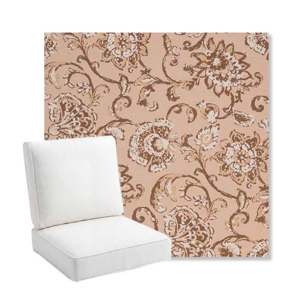 Picture of Martha Floral Dogwood | Bullnose Back Deep Seating Outdoor Cushions - Sunbrella© Fabric