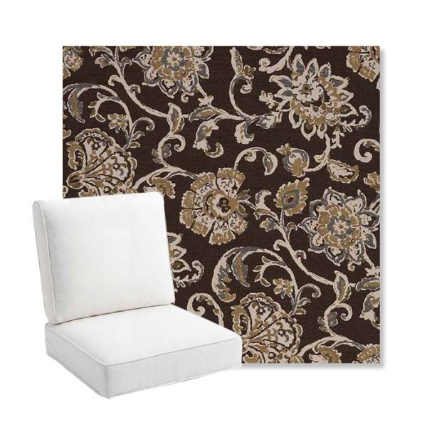 Picture of Martha Floral Garden Path | Bullnose Back Deep Seating Outdoor Cushions - Sunbrella© Fabric