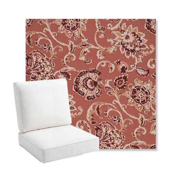 Picture of Martha Floral Rose Vine | Bullnose Back Deep Seating Outdoor Cushions - Sunbrella© Fabric