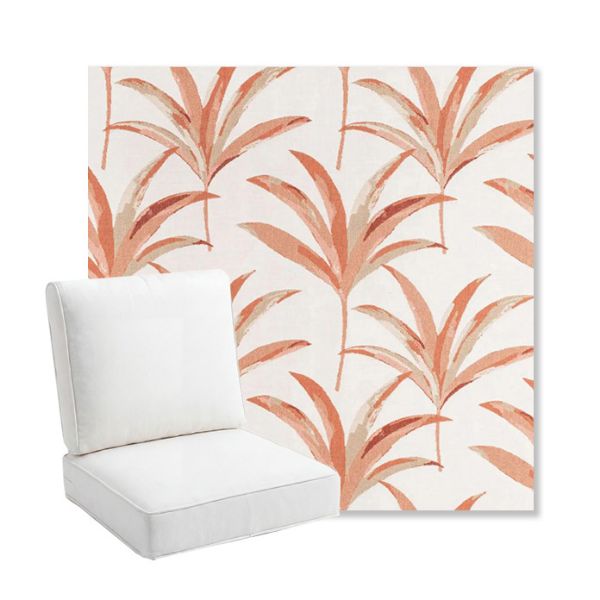 Picture of Martinique Mango | Bullnose Back Deep Seating Outdoor Cushions - Sunbrella© Fabric