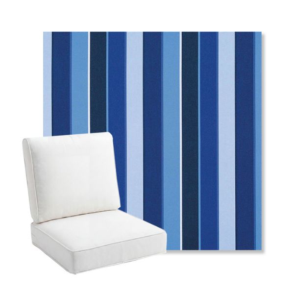 Picture of Milano Cobalt | Bullnose Back Deep Seating Outdoor Cushions - Sunbrella© Fabric