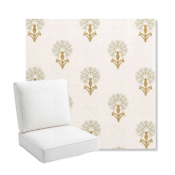Picture of Mira Seasalt | Bullnose Back Deep Seating Outdoor Cushions - Sunbrella© Fabric