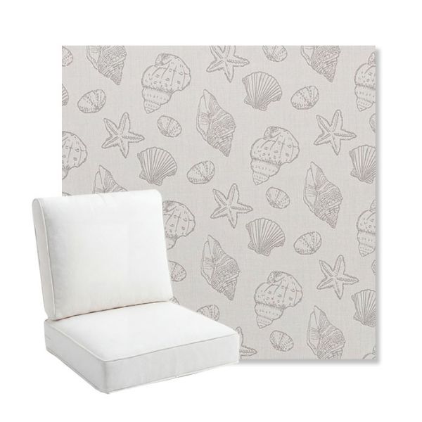 Picture of Nantucket Fossil | Bullnose Back Deep Seating Outdoor Cushions - Sunbrella© Fabric