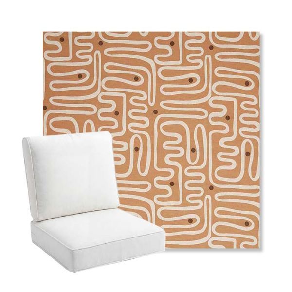 Picture of Nema Peachwood | Bullnose Back Deep Seating Outdoor Cushions - Sunbrella© Fabric