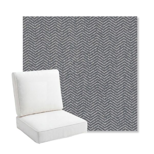 Picture of Odette Slate | Bullnose Back Deep Seating Outdoor Cushions - Sunbrella© Fabric
