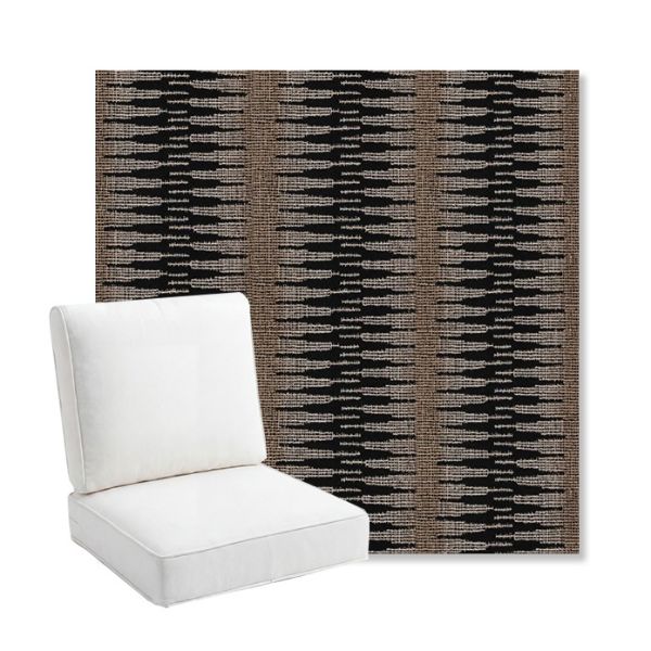 Picture of Ortiz Onyx | Bullnose Back Deep Seating Outdoor Cushions - Sunbrella© Fabric