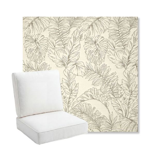 Picture of Palma Whitesand | Bullnose Back Deep Seating Outdoor Cushions - Sunbrella© Fabric