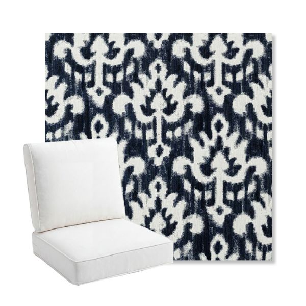 Picture of Patra Indigo | Bullnose Back Deep Seating Outdoor Cushions - Sunbrella© Fabric