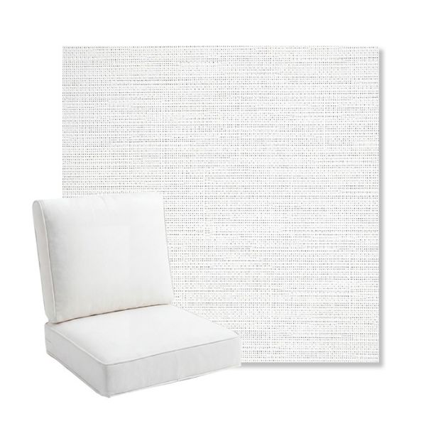 Picture of Piazza White | Bullnose Back Deep Seating Outdoor Cushions - Sunbrella© Fabric