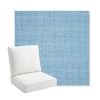 Picture of Pique Sky | Bullnose Back Deep Seating Outdoor Cushions - Sunbrella© Fabric