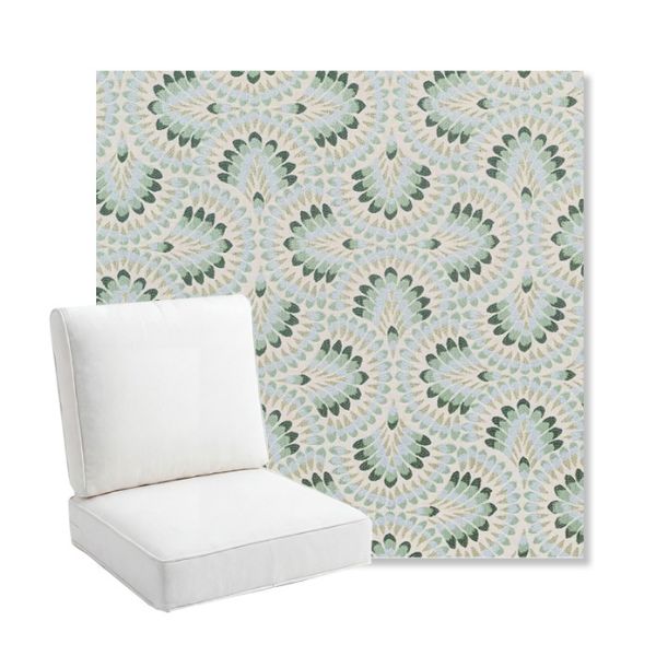 Picture of Plume Spring | Bullnose Back Deep Seating Outdoor Cushions - Sunbrella© Fabric