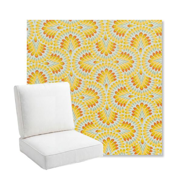 Picture of Plume Tropics | Bullnose Back Deep Seating Outdoor Cushions - Sunbrella© Fabric