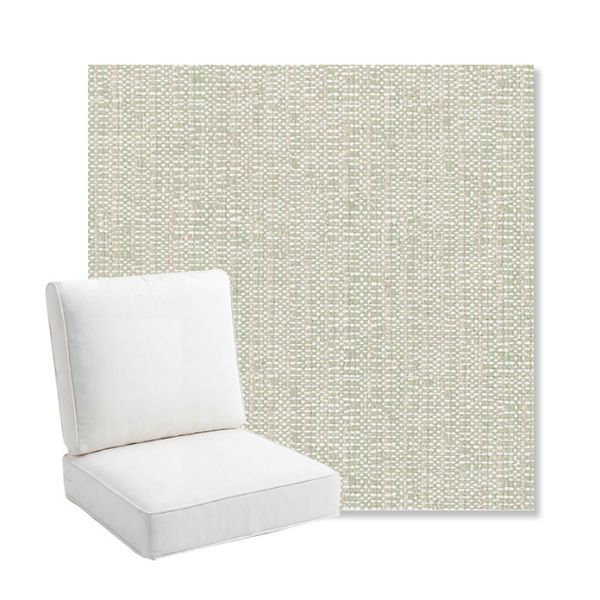 Picture of Poros Sage | Bullnose Back Deep Seating Outdoor Cushions - Sunbrella© Fabric