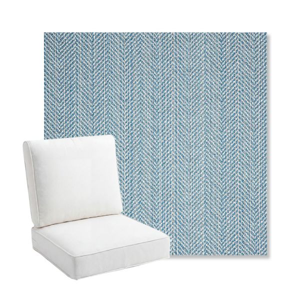 Picture of Posh Sky | Bullnose Back Deep Seating Outdoor Cushions - Sunbrella© Fabric