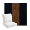 Picture of Rothko Bourbon Blue | Bullnose Back Deep Seating Outdoor Cushions - Sunbrella© Fabric