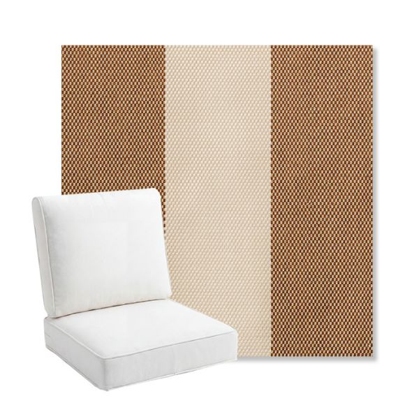 Picture of Rothko Latte | Bullnose Back Deep Seating Outdoor Cushions - Sunbrella© Fabric