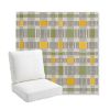 Picture of Rubix Lemon Lime | Bullnose Back Deep Seating Outdoor Cushions - Sunbrella© Fabric