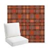 Picture of Rubix Spicy Melon | Bullnose Back Deep Seating Outdoor Cushions - Sunbrella© Fabric