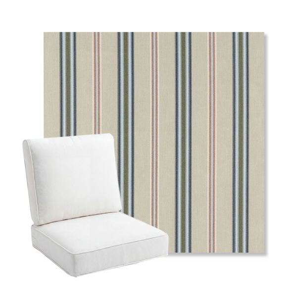 Picture of Saltillo Sagebrush | Bullnose Back Deep Seating Outdoor Cushions - Sunbrella© Fabric
