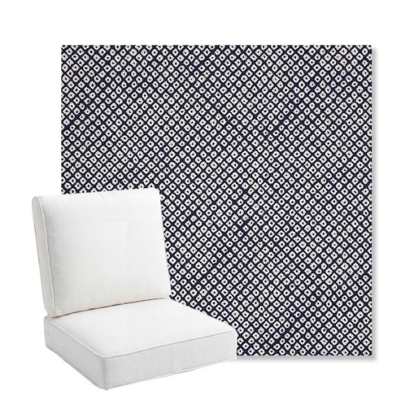 Picture of Shibori Indigo | Bullnose Back Deep Seating Outdoor Cushions - Sunbrella© Fabric