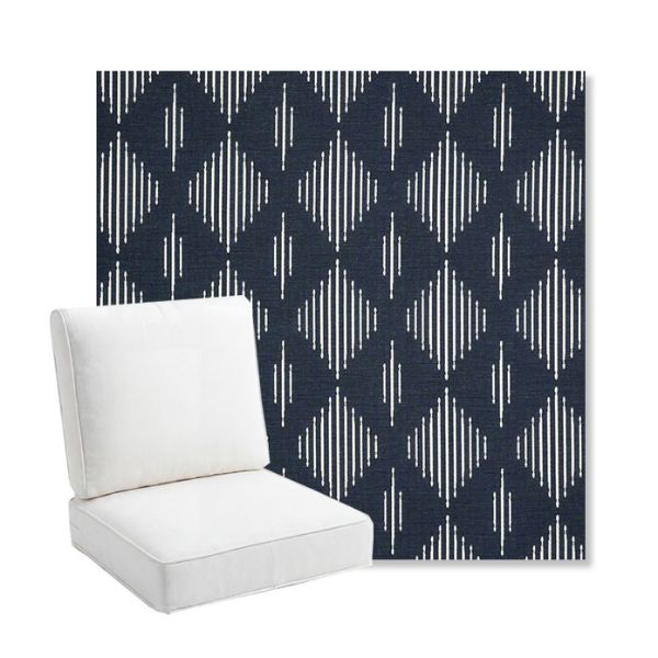 Picture of Spinner Diamond Midnight | Bullnose Back Deep Seating Outdoor Cushions - Sunbrella© Fabric