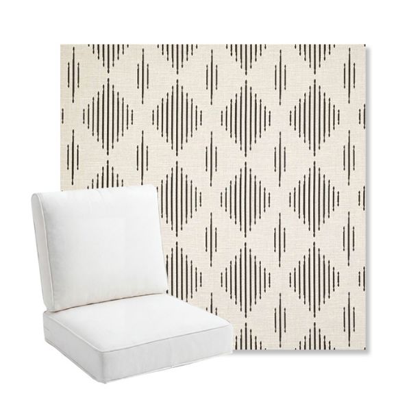 Picture of Spinner Diamond Onyx | Bullnose Back Deep Seating Outdoor Cushions - Sunbrella© Fabric