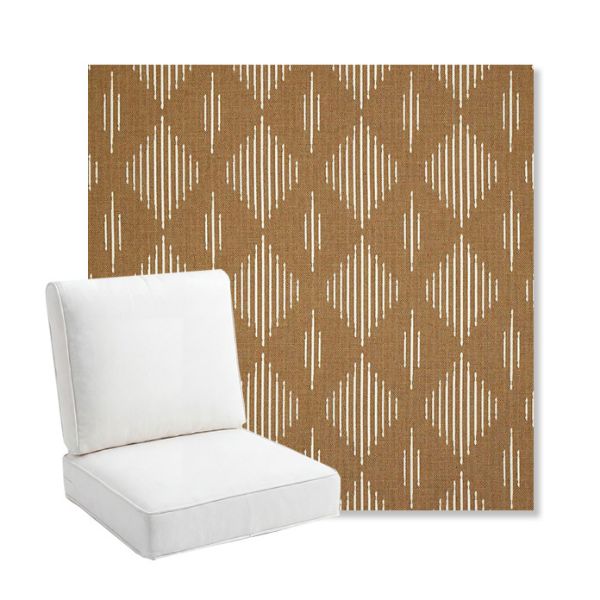 Picture of Spinner Diamond Teak | Bullnose Back Deep Seating Outdoor Cushions - Sunbrella© Fabric