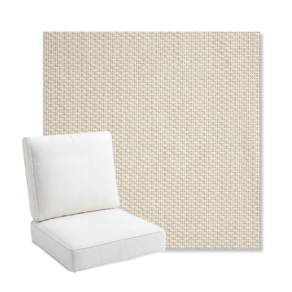 Picture of Tailored Snow | Bullnose Back Deep Seating Outdoor Cushions - Sunbrella© Fabric