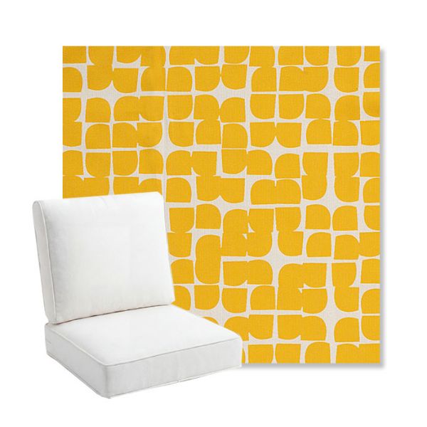 Picture of Toggle Lemon Drop | Bullnose Back Deep Seating Outdoor Cushions - Sunbrella© Fabric