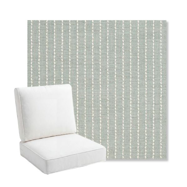 Picture of Trail Sky | Bullnose Back Deep Seating Outdoor Cushions - Sunbrella© Fabric