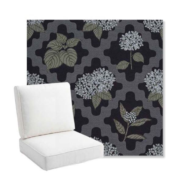 Picture of Trellis Morning Glory | Bullnose Back Deep Seating Outdoor Cushions - Sunbrella© Fabric