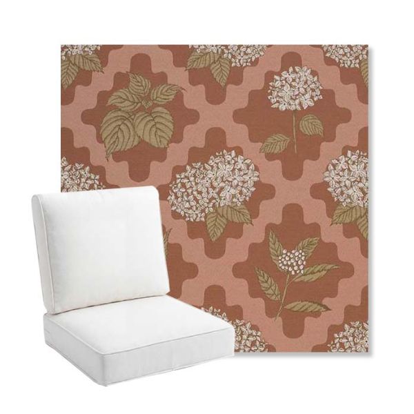 Picture of Trellis Primrose | Bullnose Back Deep Seating Outdoor Cushions - Sunbrella© Fabric